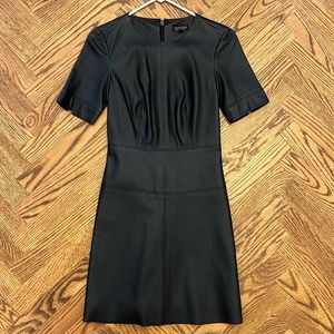 TOPSHOP size 0 faux black fitted zip up dress